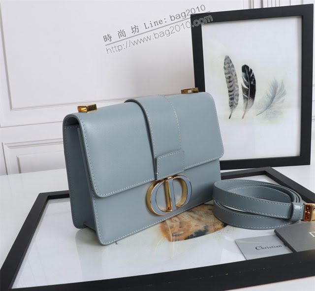 Dior女包 迪奧Lady蒙田30 Montaigne平紋天藍琺瑯扣包包 Dior肩背斜挎包  dfk1615